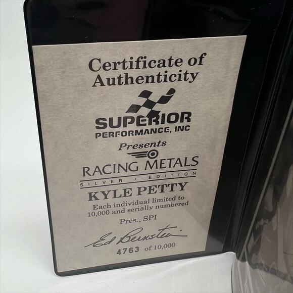 🎁 1991 Kyle Petty Superior Performance Racing Metals Silver Edition Card - Picture 2 of 4